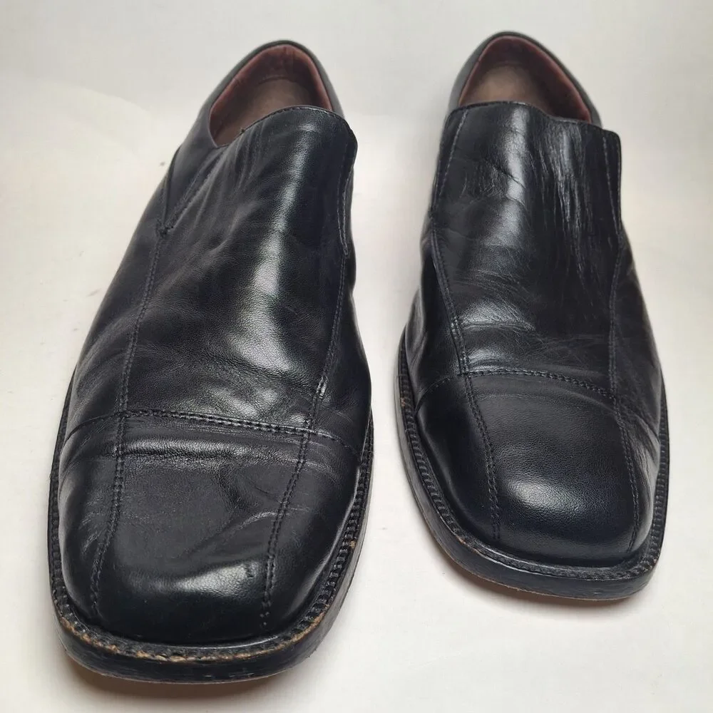 Johnston Murphy Sheepkin Y2k Square Toe Black Leather Slip-on Loafer Brazil 11M